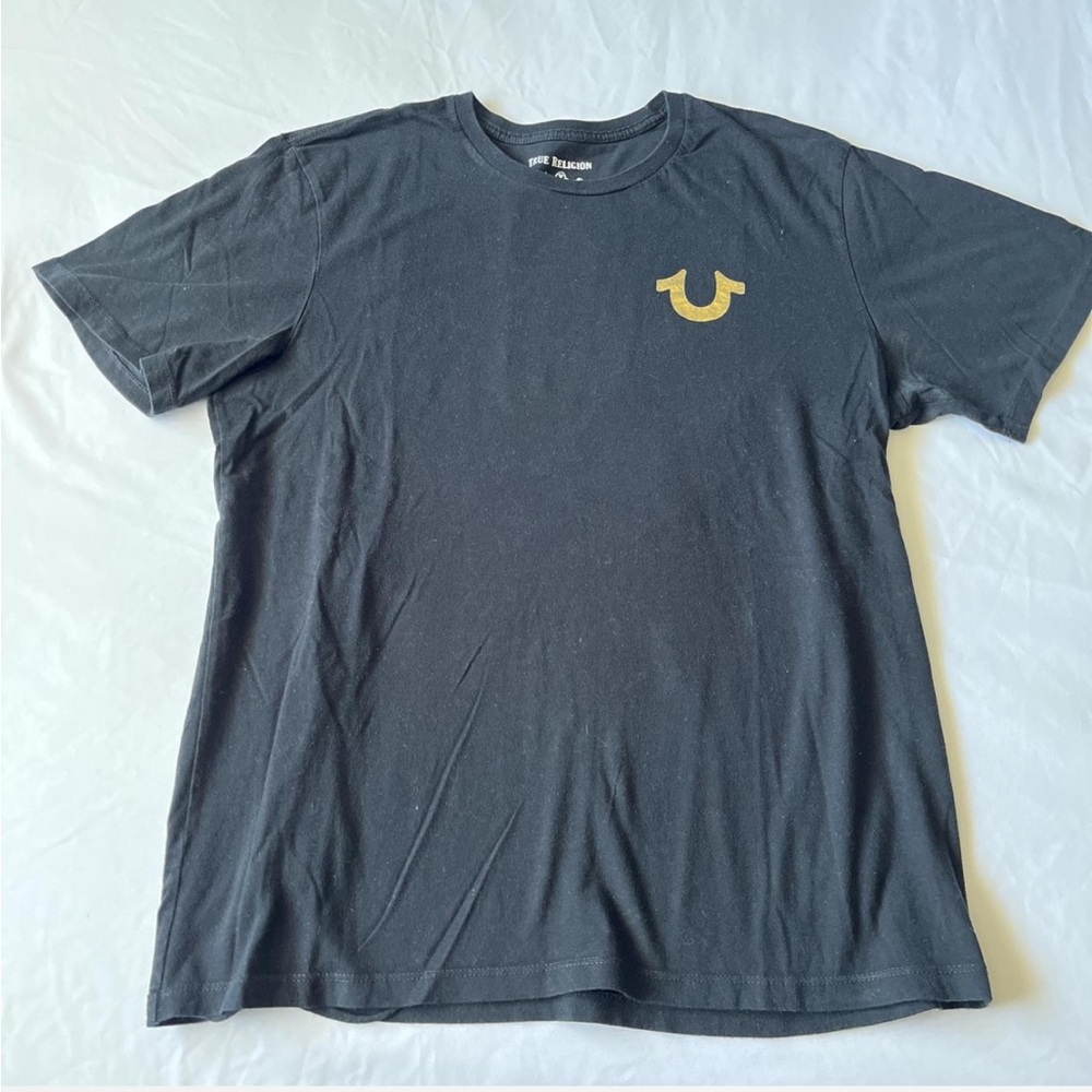 True Religion Black Tee & Gold Buddha Tee